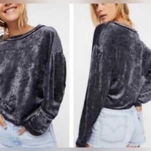 We The Free Womens Milan Crushed Velvet Layering Top SZ Small